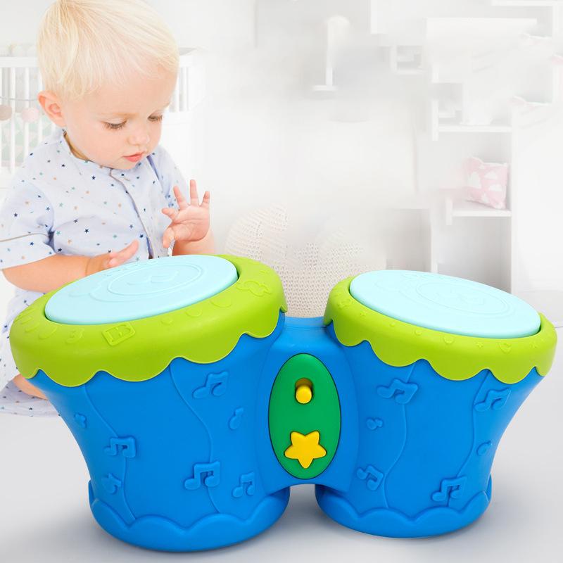 Handtrommeln für Kinder, pädagogische Instrumente, leuchtende, schlagende Handtrommel, verbessert das Rhythmusgefühl, lernt Musikspielzeug-Set als Geschenk