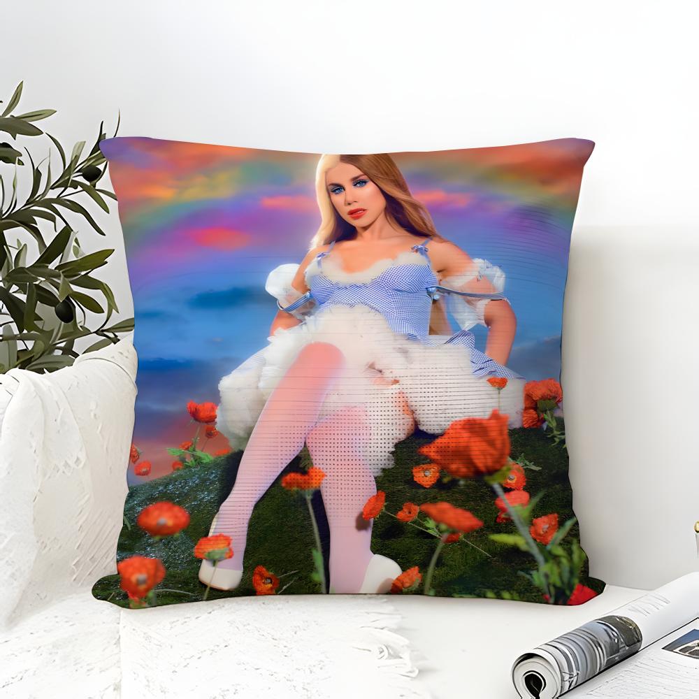 Music Singer Slayyyter S-Slayyyter 1 Pillow Case Linen Pillow Case Sofa Home Decor Cushion Cover Cushion Cove