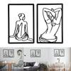 1Set Metal Minimalists Abstract Woman Wall  Line Drawing Wall Decors Single Line Female Home Hangings