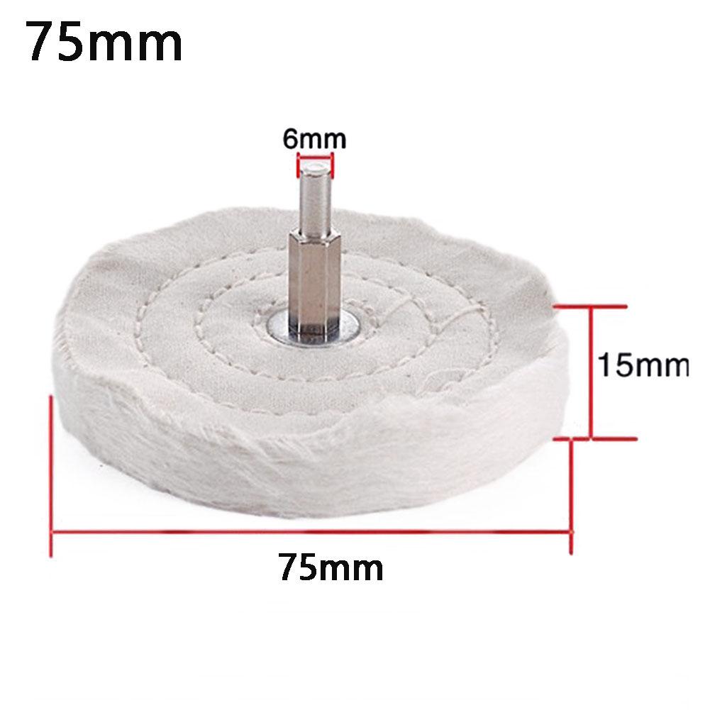 1pcs 50/65/75/100mm Cloth Polishing Mop Wheel Pad With 6mm Connecting Rod For Power/Battery Drill Buffing Grinder Power Tool