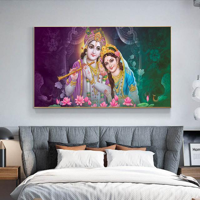 Lord Shiva with Colorful Background Canvas Painting God Shiv Pariwar Posters and Prints Wall Art Pictures Living Room No Frame No Frame
