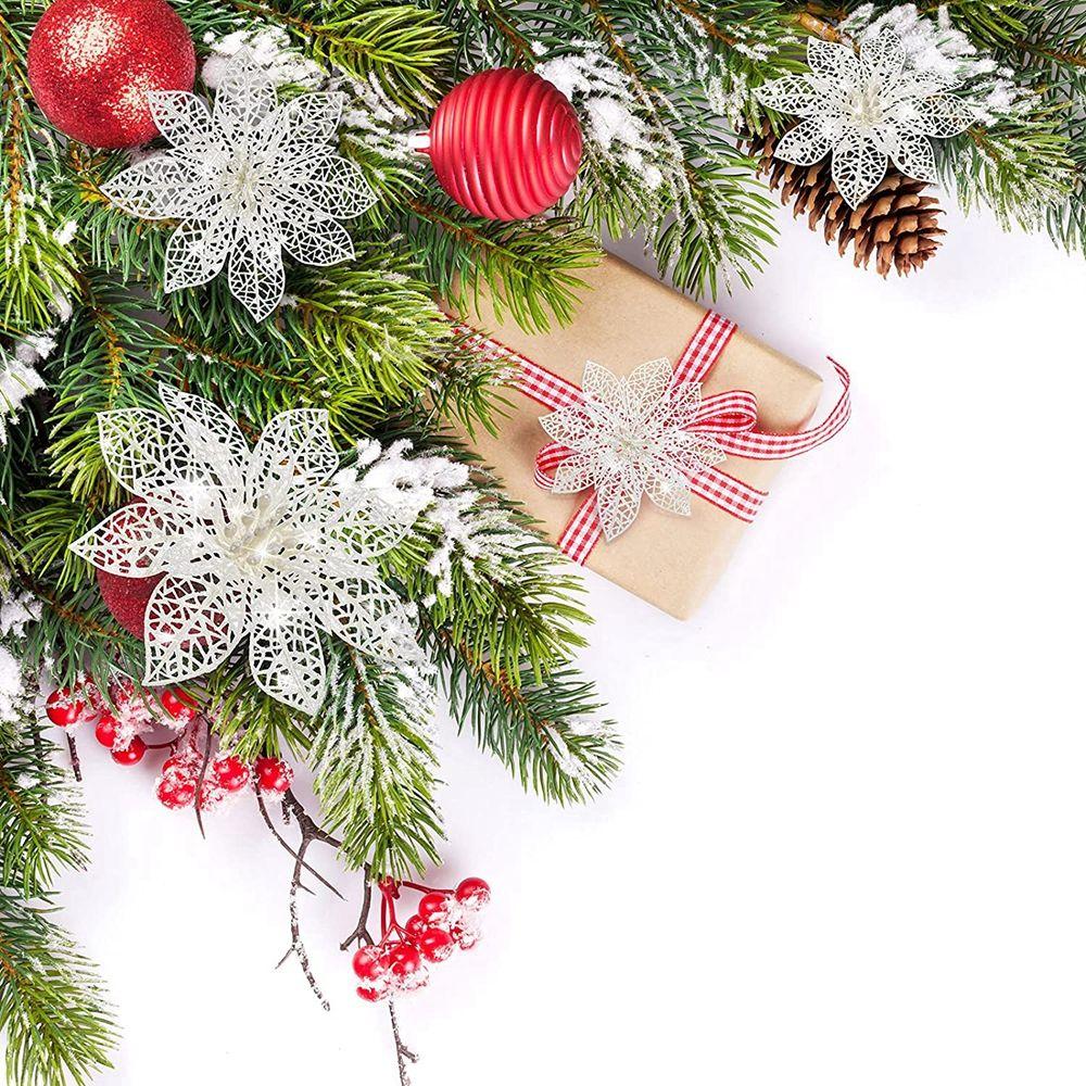 Supplies Party Poinsettia Christmas Decoration Christmas Flowers Xmas Supplies Xmas Tree Ornaments