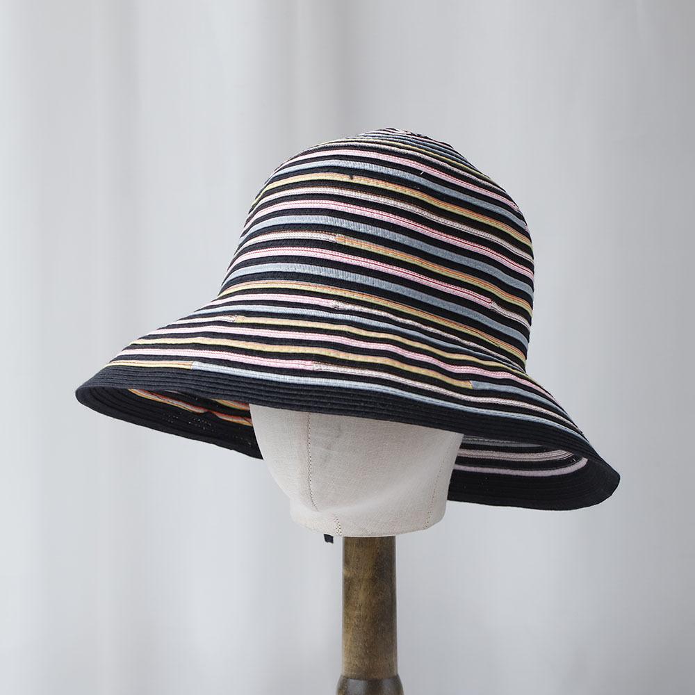 Hat Women's Summer Foldable Sun Hat Rainbow Striped Cloth Hat Sun Protection Beach Hat Vacation Idyllic Bucket Hat
