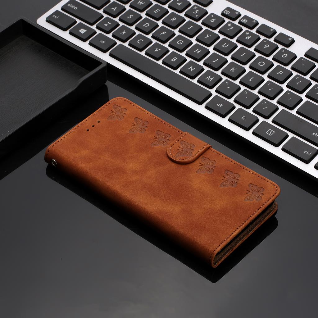 For iPhone 12 Pro Max 6.7 inch Butterfly Imprinted Phone Case Folding Stand Leather Wallet Cover