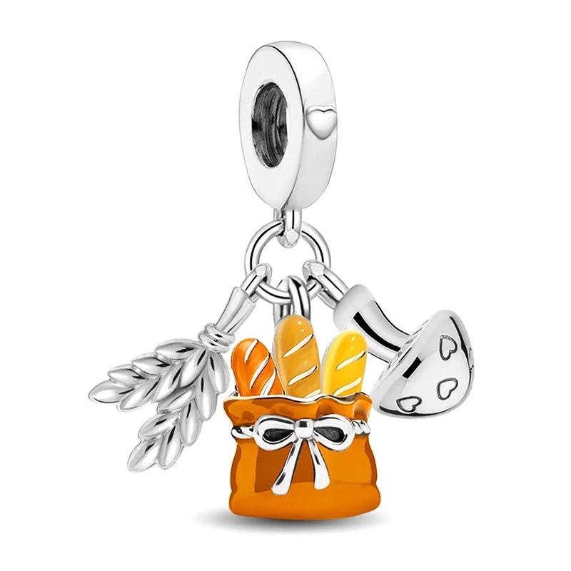 Copper Pumpkin Corn Harvestl Golden Autumn Series Bead Fit Diy Bracelet Making Gift Of High Quality Jewelry