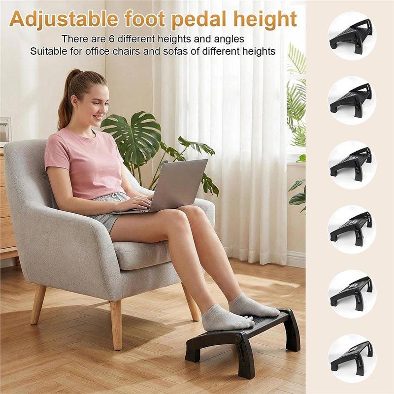 A25F-Massage Roller Equipped Ergonomic Adjustable Foot Rest For Under Desk Use, 6-Level Height Adjustability At For Home