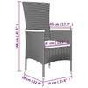 VidaXL Ensemble de salon de jardin 3 pcs noir poly rotin et acacia 3157648
