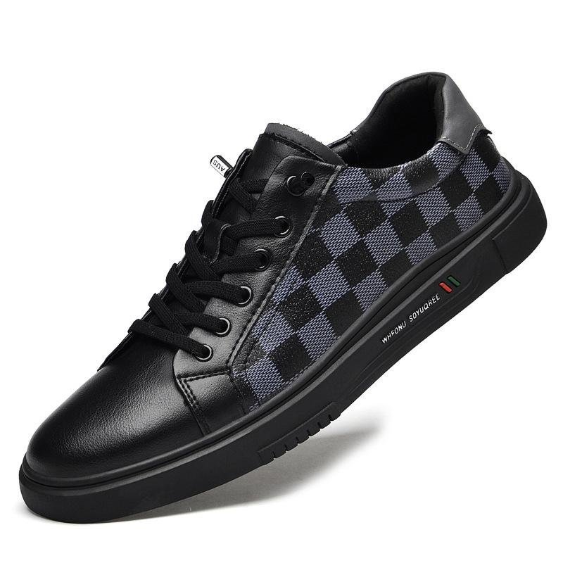Men`s Low-Top White Cowhide Sneakers -