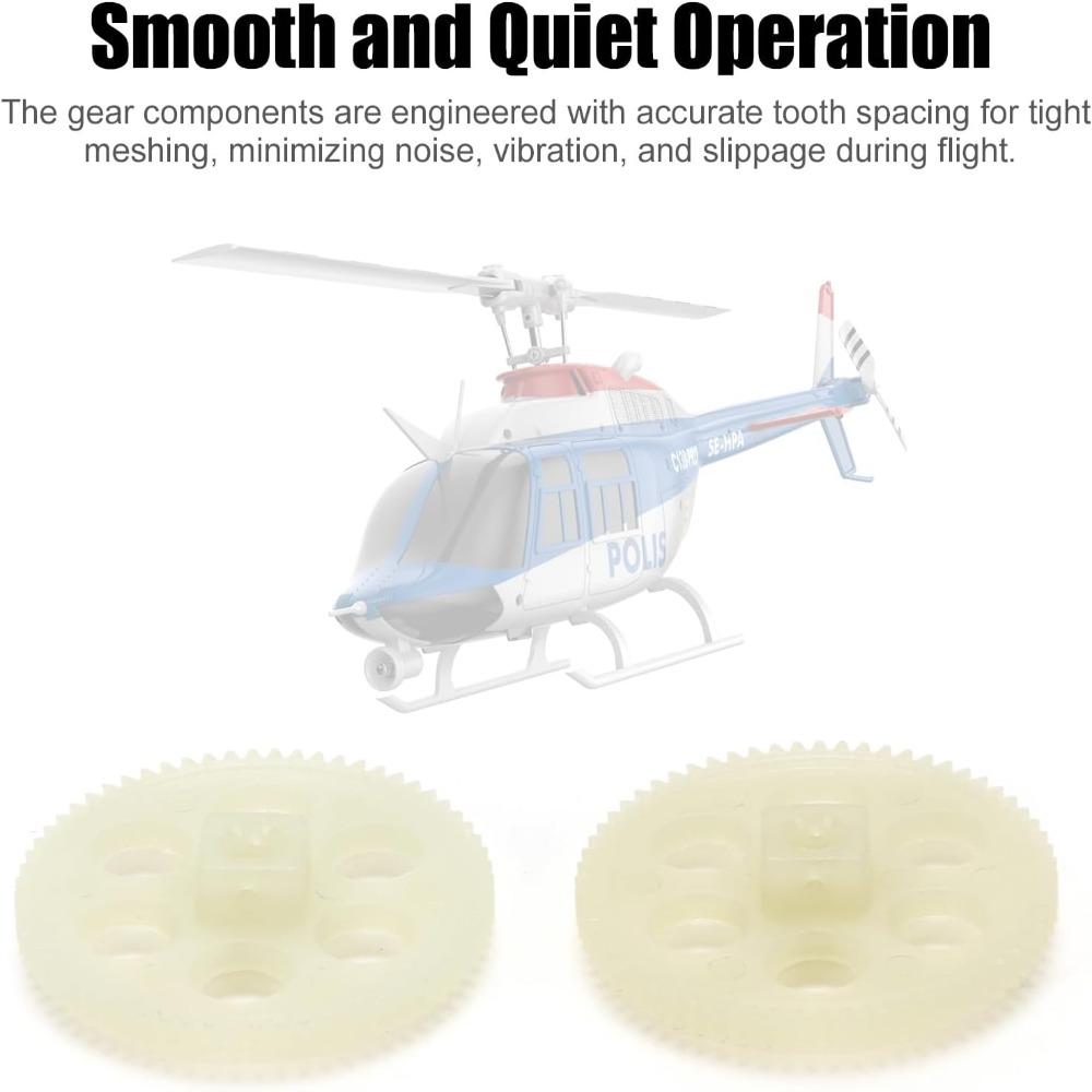 2PCS Plastic Remote Control Helicopter Gear White RC Helicopter Gear Assembly