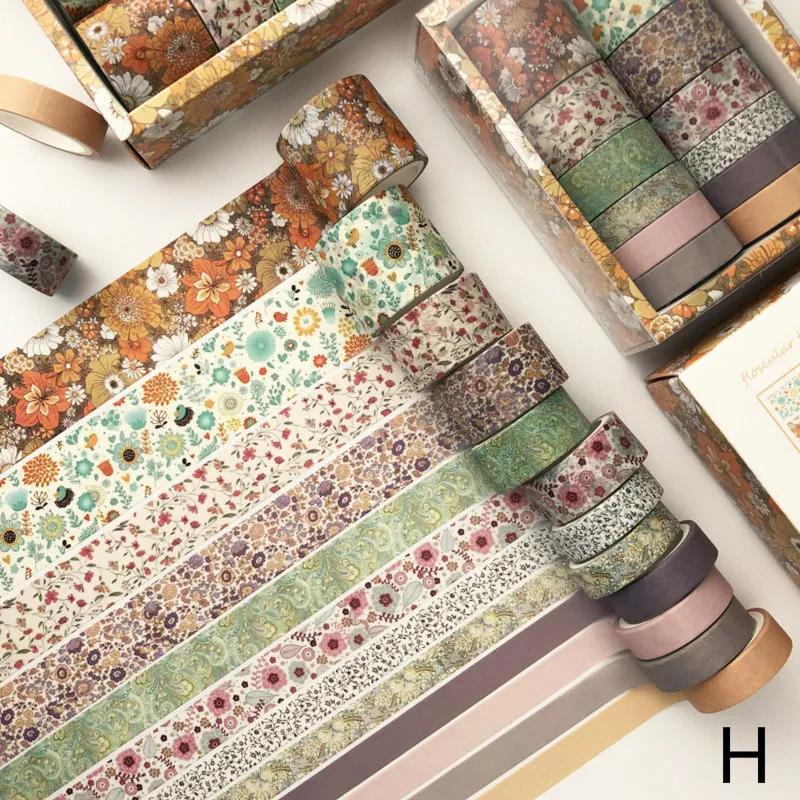 12 Pcs Vintage Washi Tape Set Creative Japanese Kawaii Masking Tapes Paper Diy Decoration Material