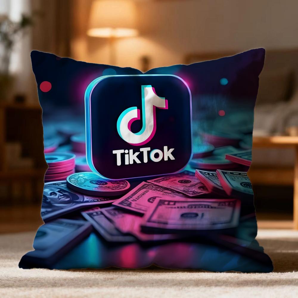 

Fashion T-Ttiktoked Cushion Cover Soft Washable Pillow Case Multi-Scene for Couch Bed Travel Office Use 30cmx30cm
