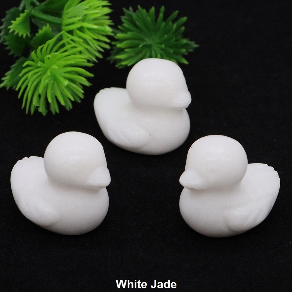 1.2" Little Duck Statue Natural Stone Reiki Healing Crystal Amethyst Tiger Eye Animal Figurine Gemstones Crafts Home Decor Gifts