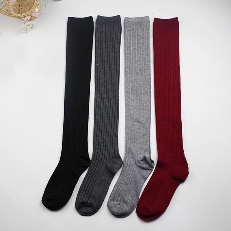 1 Pair Thigh Socks Playful One Size Warmth Knit Socks Minimalist Style High Stretch Versatile Multiple Colors