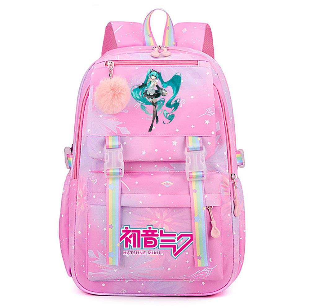 Anime Anime Hatsune Miku Bedruckter Rucksack mit großem Fassungsvermögen, wasserdicht, für Teenager, Schüler, Mädchen, Jungen, Schultasche, Büchertasche, Reisetasche