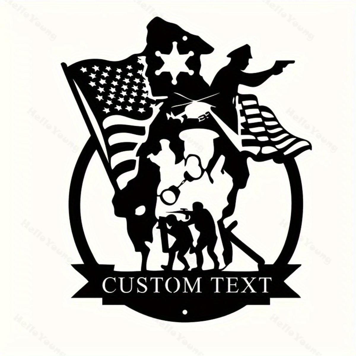 Customizable Military Police Metal Sign Home Wall Art Veteran Soldiers Outdoor Decor M чёрный