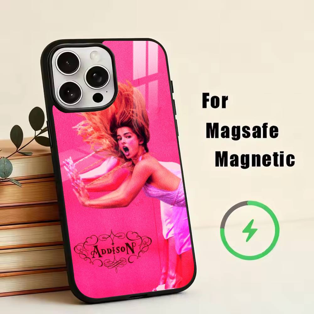 Singer-Addison Rae  Phone Case For iPhone17,16,15,14,13,12,11 Plus,Pro Magnetic with Magsafe Wireless Charging