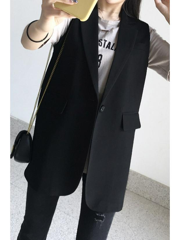 Korean Style Women's Sleeveless Waistcoat – Medium/Long, Large Size, Net Celebrity Spring Wear