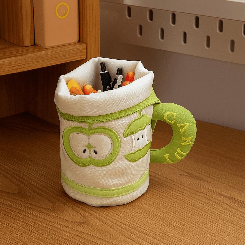 Desktop Storage Cartoon Cat Stationery Bag Water Cup Shape Cloth Pencil Pouch  Student