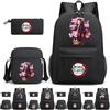 3Pcs/set Anime Demon Slayer Printed Backpack with Shoulder Bag Pencil Case for Teenager Student Boy Girl Waterproof Schoolbag