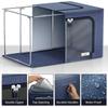 Stackable Foldable Storage Bins with Metal Frame Clear Window Dual Zipper Handles Durable Organizing Boxes Clothes Bedding