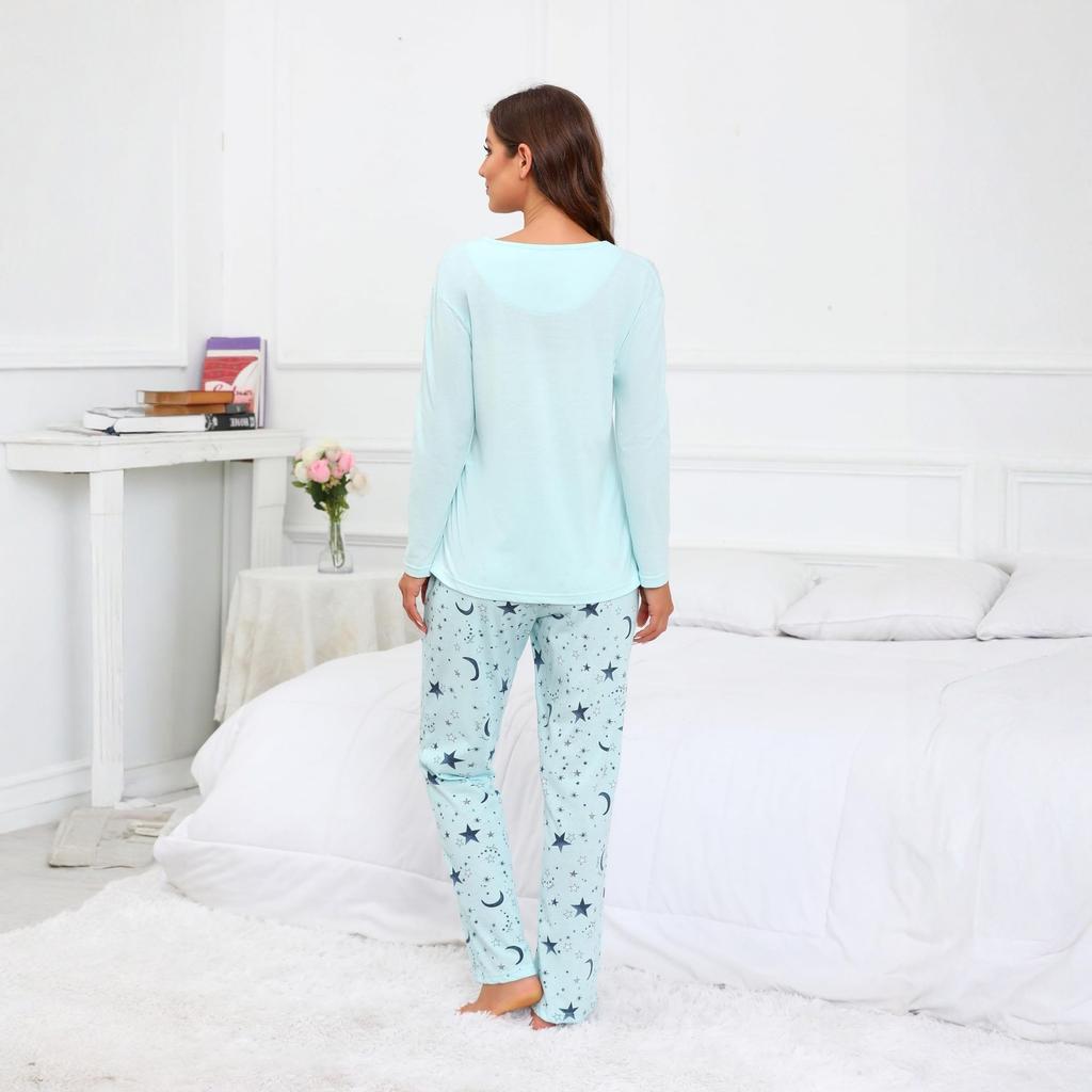 Women's Fashionable Casual Pajamas And Home Wear Long-sleeved Trousers Suit