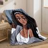 Stylish Anime Girl with Curly Hair Print Blanket Soft and Cozy Perfect for the Living Room Bed Sofa or a Nap,gift