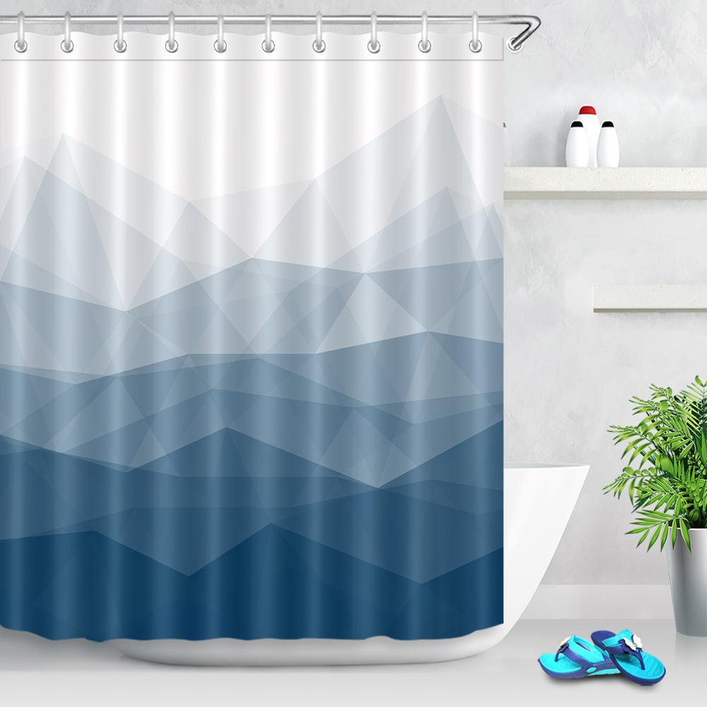 Golden Geometry Rhombus Nordic Marble Texture Shower Curtains Bathroom Curtain Waterproof Polyester Fabric For Bathtub Decor