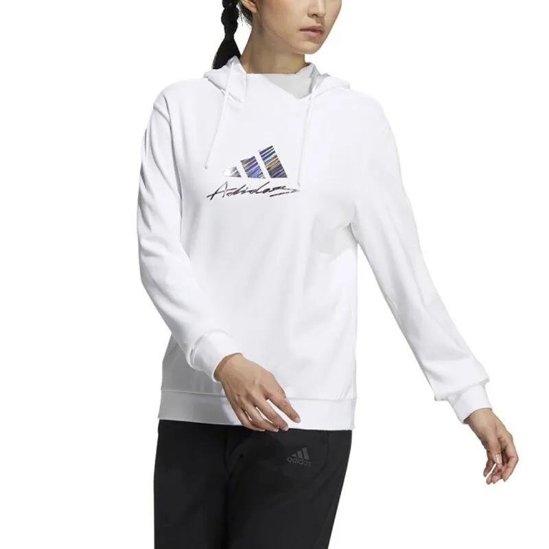 Adidas Sweatshirts Women's White Hooded Moderate Regular (Unisex) Sweatshirts