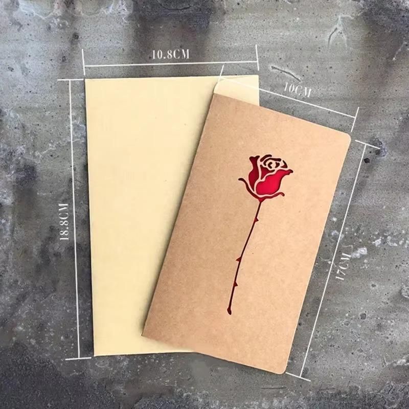 1 Hollow Valentines Day Mother's Day Card/kraft Paper Card Holiday Card Birthday Card Blessing Gift Card