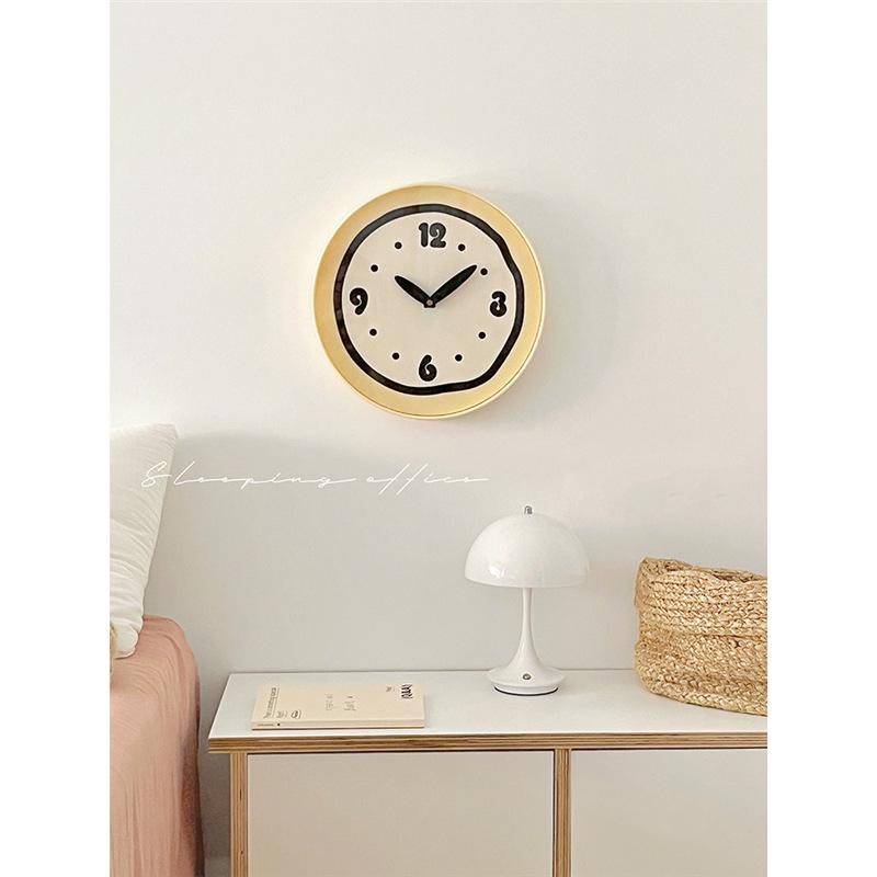 Modern Cream Style Silent Wall Clock for Living and Study Rooms