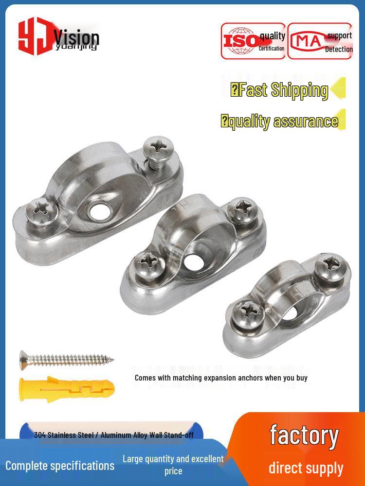 304 Stainless Steel Wall Mount Bracket with Aluminum Alloy Galvanized U-Bolt Pipe Clamp Saddle Wall Distance Code