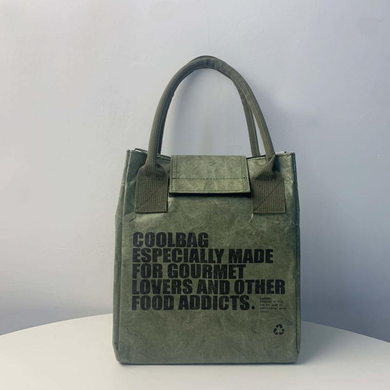 Handliche Lunchtasche aus Tyvek-Papier im japanischen Stil, Bento-Tasche, wasserdicht, ölabweisend, isolierte Tasche, tragbare Lunchtasche für Büroangestellte