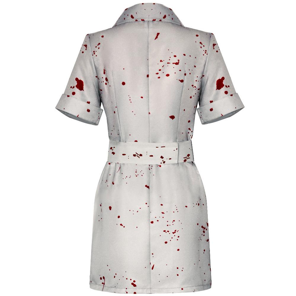 Zombie Krankenschwester Cosplay Uniform Anime Silent Hill 2 Kostüm Blutfleck Kleid Hut Set Halloween Party Rollenspiel Terror Krankenschwester Outfit