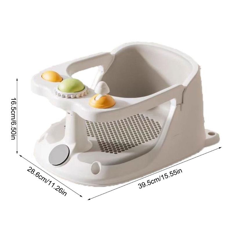 Sicherer Badewannensitz für Babys mit rutschfester Basis für 6+ Monate altes Baby Stützender Baby-Badewannenstuhl mit Abflussloch