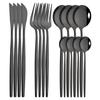 16Pcs Blue Silver Dinnerware Stainless Steel Cutlery Set Knife Fork Tea Spoon Dinner Flatware Set Kitchen Silverware Tableware