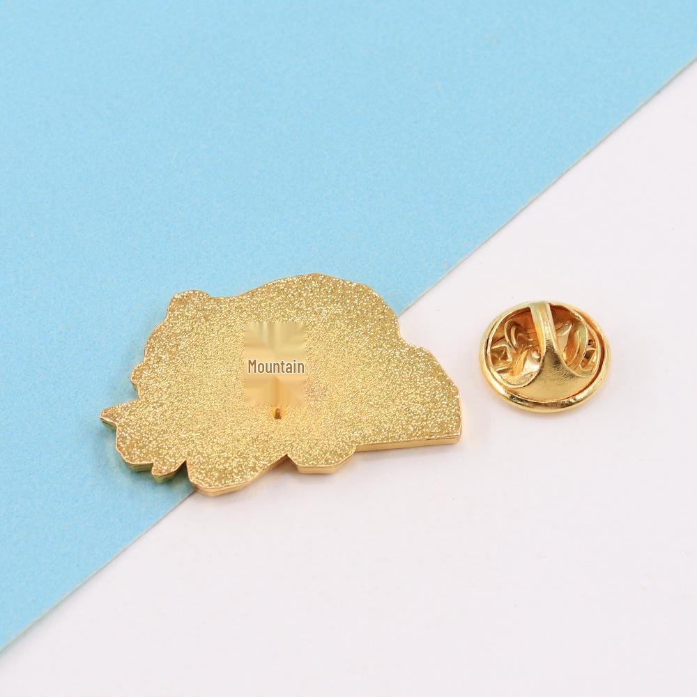 Origami Panda Bamboo Enamel Pin - Cute Badge Gift for Friends & Classmates, Souvenir & Backpack Decoration.