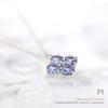 Barzaz Tanzanite Necklace in Platinum with Hydrangea December for Women Flower, Blue-Purple, Birthstone,
