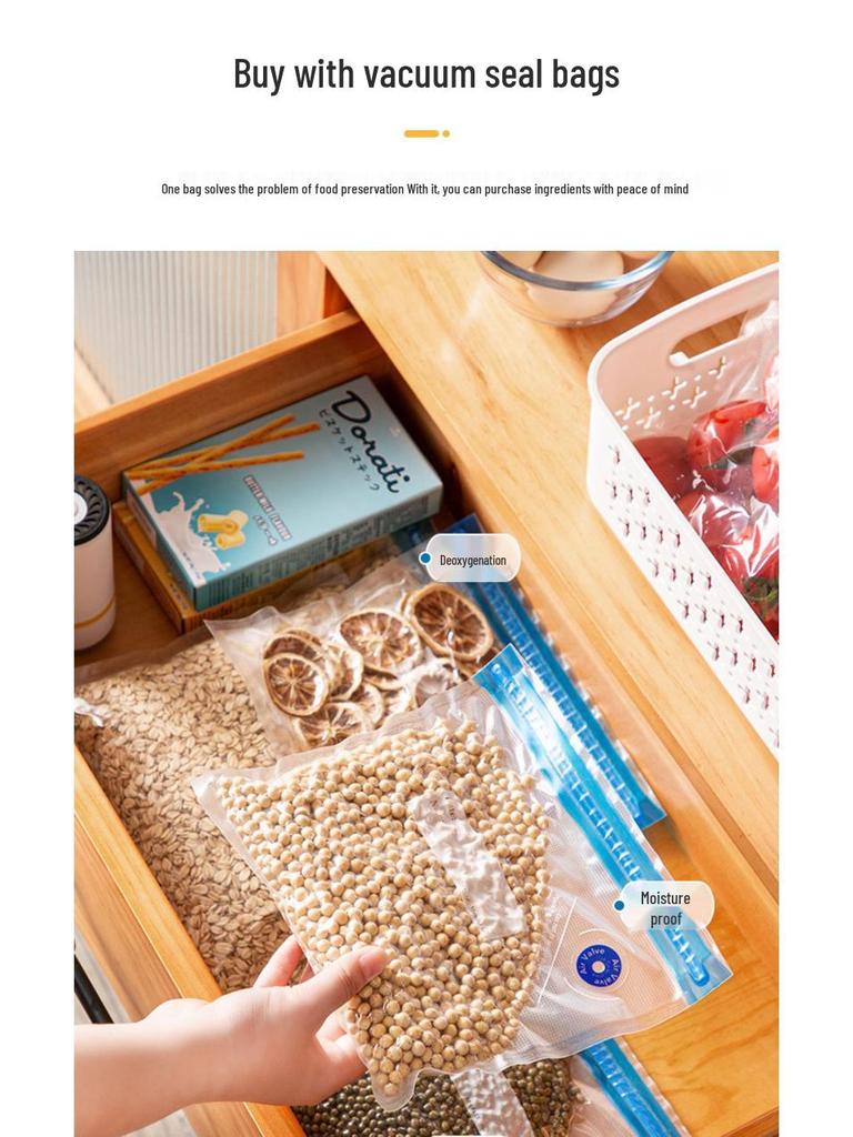 Mini Handheld Electric Vacuum Sealer with USB Food Storage Bags