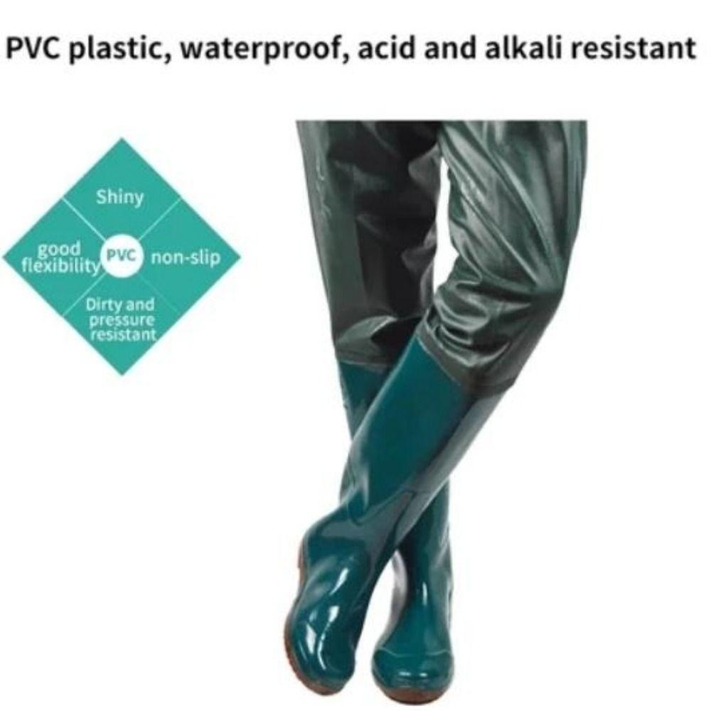 Plastic PVC Transplant Pants Wading Pants Shoes 10 Sizes Fishing Pants Integrated Fishing Pants