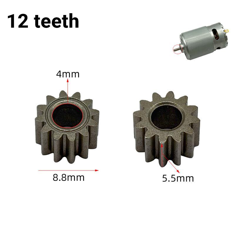 Durable Electric Hand Drill Gear 2Pcs 9-16 Teeth Parts Fit 550 775 Motor Shafts for Cordless Charging Drill Replacement