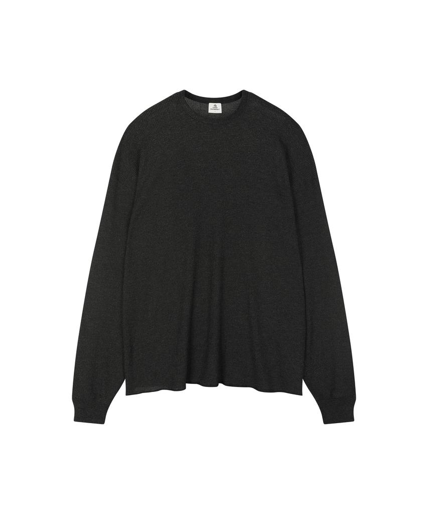 SUNDAY FRUIT MARKET Sunday Mini Waffle Ls Tee Charcoal