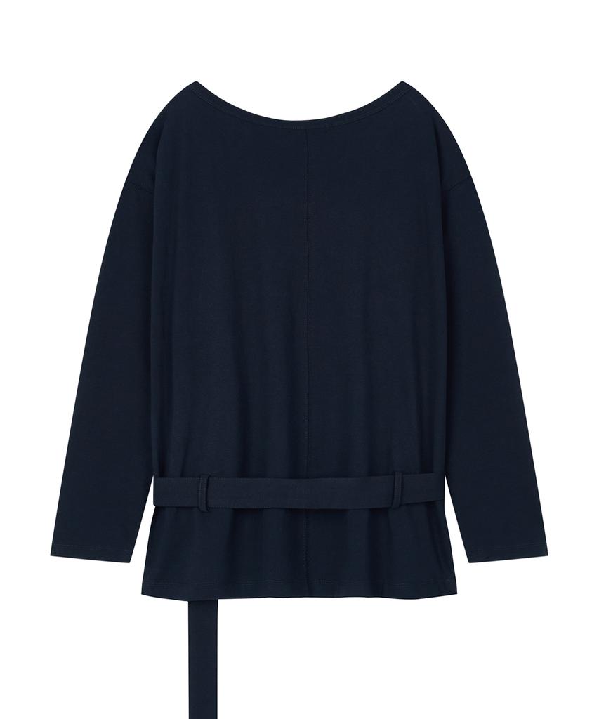 Saendeulig One Shoulder Belt T_Navy