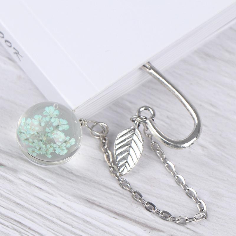 Flower Specimens Bookmark Pendant Metal Book Mark School Office Supply