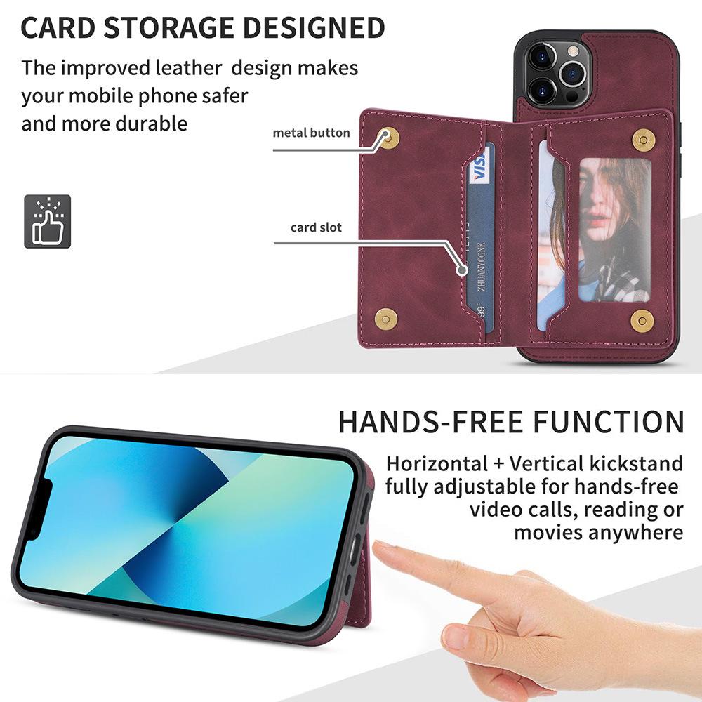 Premium Leather Phone Case for iPhone 13 Pro Max and Samsung S22 - Multi-functional and Protective Apple Skin-feel Design