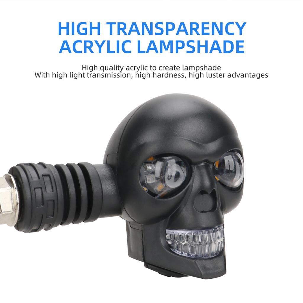 2PCS Motorcycle LED Dual Color Skull Shape Waterproof Fog Light Auxiliary Headlights ATV Scooter Driving For Racer Spotlight