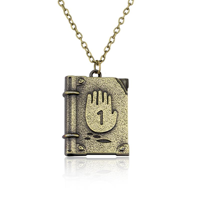 Anime Gravity Falls Bill Cipher Dipper Dagboek Journal Hanger Ketting voor Mannen Vrouwen Vintage Choker Ketting Fans beige