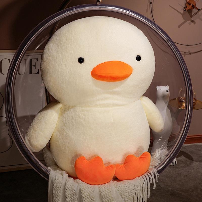 Giant Princess Duck Plushie Soft Sleeping Duck Hug Pillow Cushion For Kids Birthday Gift Orange Sleepy Head White Duck