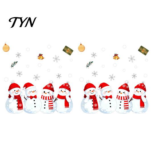 Removable Snowman Stickers 1/2 Sheets Christmas Window Cling, Cartoon Decorative Glass Seasonal Decal Sticker, Waterproof Static for