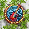 Metal Wall Art Neon Sign Rock N Roll Bar Decor Music Theme