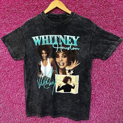 Whitney Houston Koszulka Retro w stylu mineralnym rozmiar Średni